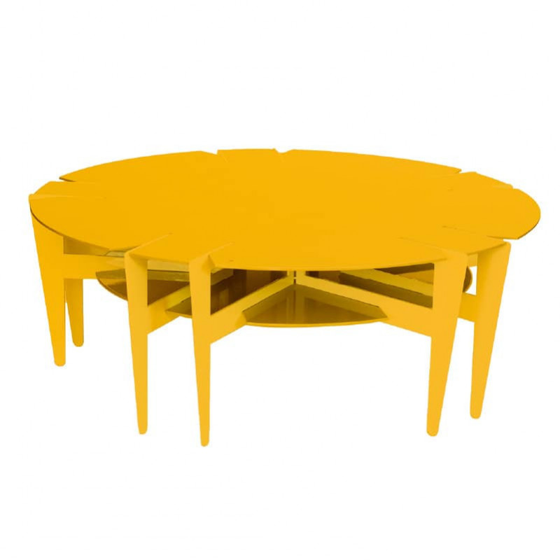 table basse ronde design en métal 100cm